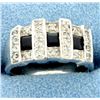 Image 1 : Sapphire and Diamond Ring in White Gold