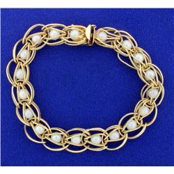 Gold & Pearl Designer Bracelet