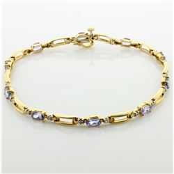 Lab Tanzanite & Diamond Bracelet