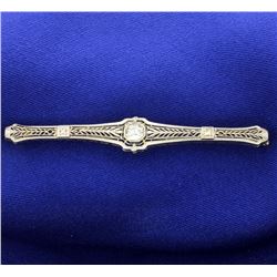 Vintage Filigree Diamond Pin