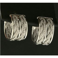 Wide Woven Hoop Earrings