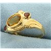 Image 2 : Citrine and Garnet Ring