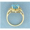 Image 3 : Blue Topaz and Diamond Ring