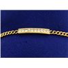 Image 1 : Curb Link Bracelet with Diamonds in 14k Gold