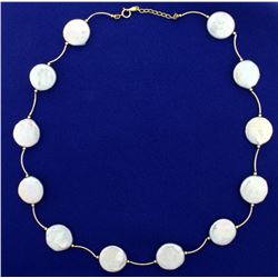 Natural Mother of Pearl Necklace in 14k Gold