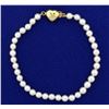 Image 1 : Akoya Pearl Bracelet with 14k Gold Heart Clasp