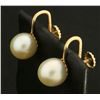 Image 2 : Screw Back Akoya Pearl Stud Earrings in 14k Gold