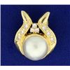 Image 1 : South Sea Pearl and Diamond Pendant or Slide
