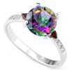 Image 1 : Mystic Topaz and Garnet Ring in Sterling Silver