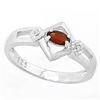 Image 1 : Art Deco Inspired Garnet and Diamond Ring in Sterling Silver