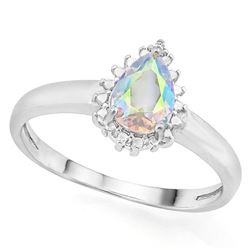 Mercury Mystic Topaz Ring with Diamond in Sterling Silver