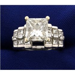 Over 4ct TW Princess Diamond Engagement Ring