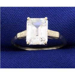 2.5ct Emerald Cut CZ Gemstone Ring in 14k Gold