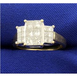 2ct TW Princess Cut Invisible Set Diamond Ring