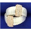 Image 1 : Effy Designer 3/4ct TW Diamond Ring in Sterling Silver and 14k Rose Gold