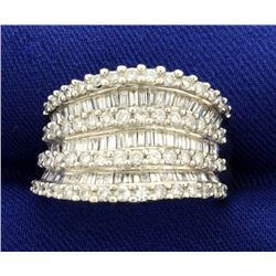 2ct TW Round and Baguette Diamond Ring