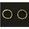 Image 2 : 10k Yellow Gold Hoop Earrings with CZ Gemstones