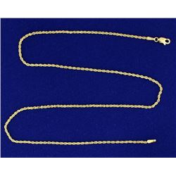 16 Inch Rope Style Neck Chain in 14k Gold