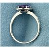 Image 3 : Diamond and Amethyst Halo Style Ring in 14k White Gold