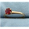 Image 2 : Natural Ruby Solitaire Ring in 14k Rose Gold