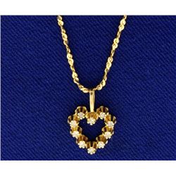 Diamond Heart Pendant and Chain