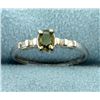 Image 1 : Color Changing Alexandrite and Diamond Ring in White Gold