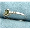 Image 2 : Color Changing Alexandrite and Diamond Ring in White Gold