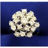 Image 1 : 1 1/2ct TW Cluster Diamond Cocktail Ring in 14k White Gold