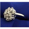 Image 2 : 1 1/2ct TW Cluster Diamond Cocktail Ring in 14k White Gold