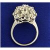 Image 3 : 1 1/2ct TW Cluster Diamond Cocktail Ring in 14k White Gold