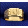 Image 1 : Vintage Hand Etched Unique Band Ring in 14k Rose Gold
