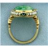 Image 3 : Vintage Jade, Seed Pearl, and Enamel Asian Ring in 14k Gold