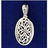Image 2 : Diamond and Filigree 14k White Gold Diamond Pendant