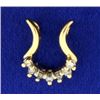 Image 1 : Diamond Horseshoe Pendant in 14k Gold