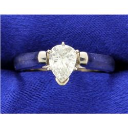 0.70 Ct Pear Diamond Solitaire ring