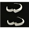 Image 2 : Italian Made White Gold Heart Hoop Earrings