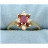 Image 1 : Natural Ruby and Diamond Ring