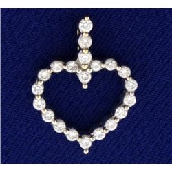 1/2 ct Diamond Heart Pendant in 18k Gold