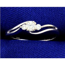 1/5 ct TW Diamond White Gold 3 Stone Ring