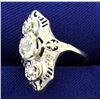 Image 2 : Vintage Over .8 ct TW Old European Diamond Filigree Ring