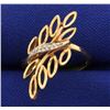 Image 1 : Diamond Designer Ring in Abstract Plant with Leaves Design