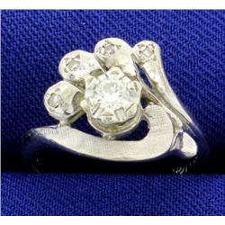 Vintage Hand Crafted White Gold Diamond Ring