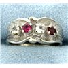 Image 1 : Pink Topaz, Garnet, & White Sapphire Ring