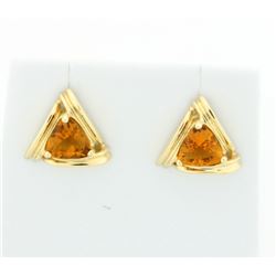 Trillion Cut Citrine Earrings