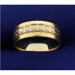 6.5mm White and Yellow Gold Wedding Band