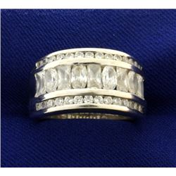 3ct CZ Ring in 14k White Gold