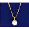 Image 1 : Pearl Pendant on 18 Inch Rope Neck Chain