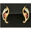 Image 1 : Ruby Designer Earrings in 14k Gold