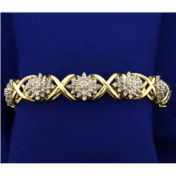 Over 7 ct TW Diamond Bracelet in 14k Gold