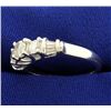 Image 2 : 1 ct TW Round and Baguette Diamond Ring